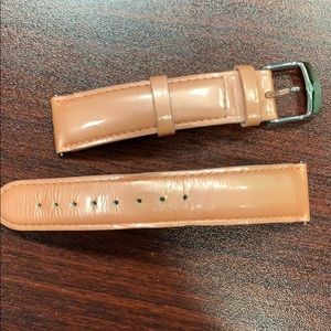 18mm Pink Leather Strap for Michele Deco Watch